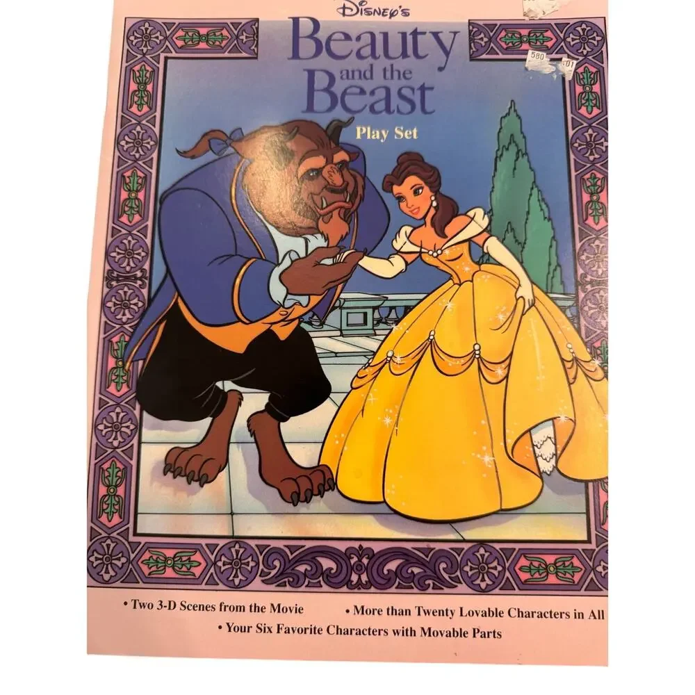 Vintage 1991 Disney Beauty and the Beast Play Set Press Out/Assemble Movie Scene